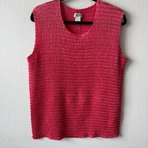 Peach textured sleeveless top